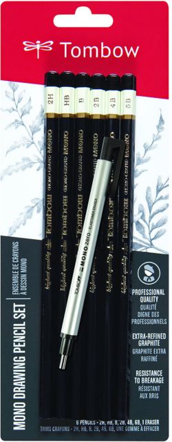 Mono Drawing Pencil Set With Eraser