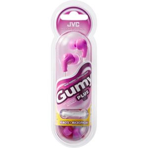JVC Gumy Plus Inner Ear Headset with Mic - PINK - ONLINE ONLY