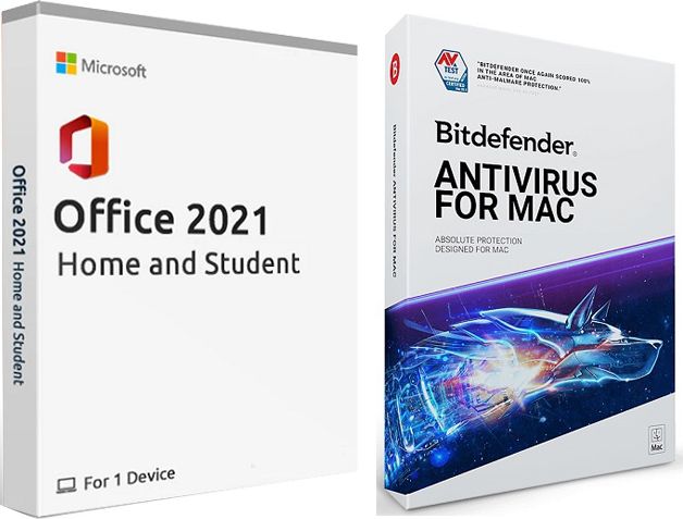 Microsoft Office Home & Student 2021 with Bitdefender AntiVirus (Mac Download)