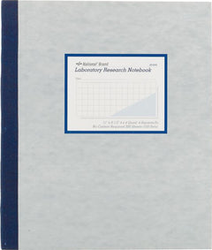National® Laboratory Notebook, Carbonless, 4 x 4 Quad Ruling, Rigid Gray Cover, 11'' x 8 1/2'', 100 Numbered Sets