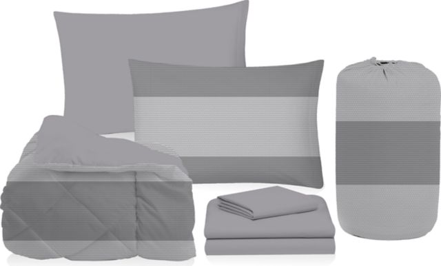 5PC BED IN BAG-STRIPE GREY
